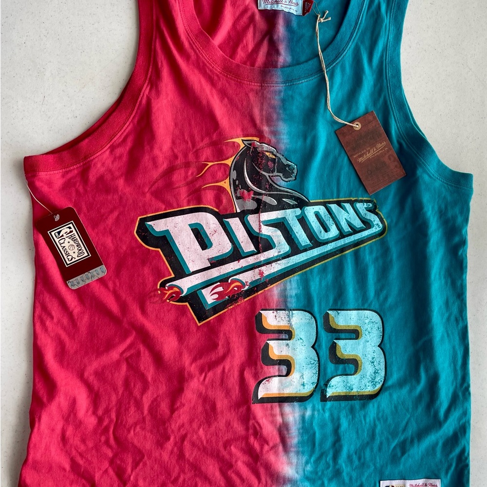Mitchell & Ness Men’s Grant Hill Detroit Pistons Tie Dye Tank Top Jersey XL NWT